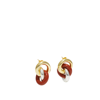 Tendril Earring -Gold and Silver with Jasper